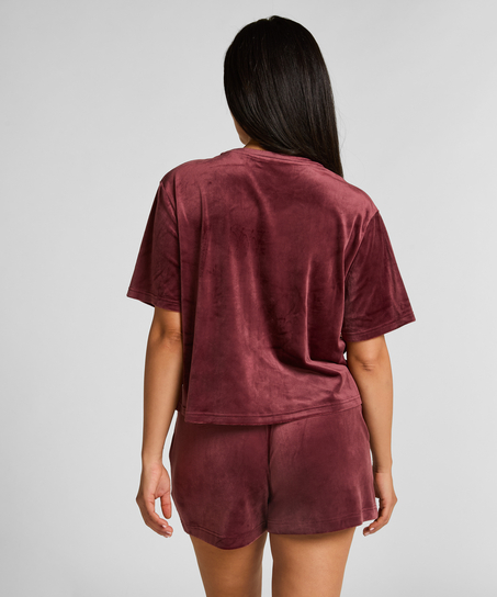 Velvet Pocket shorts, Red
