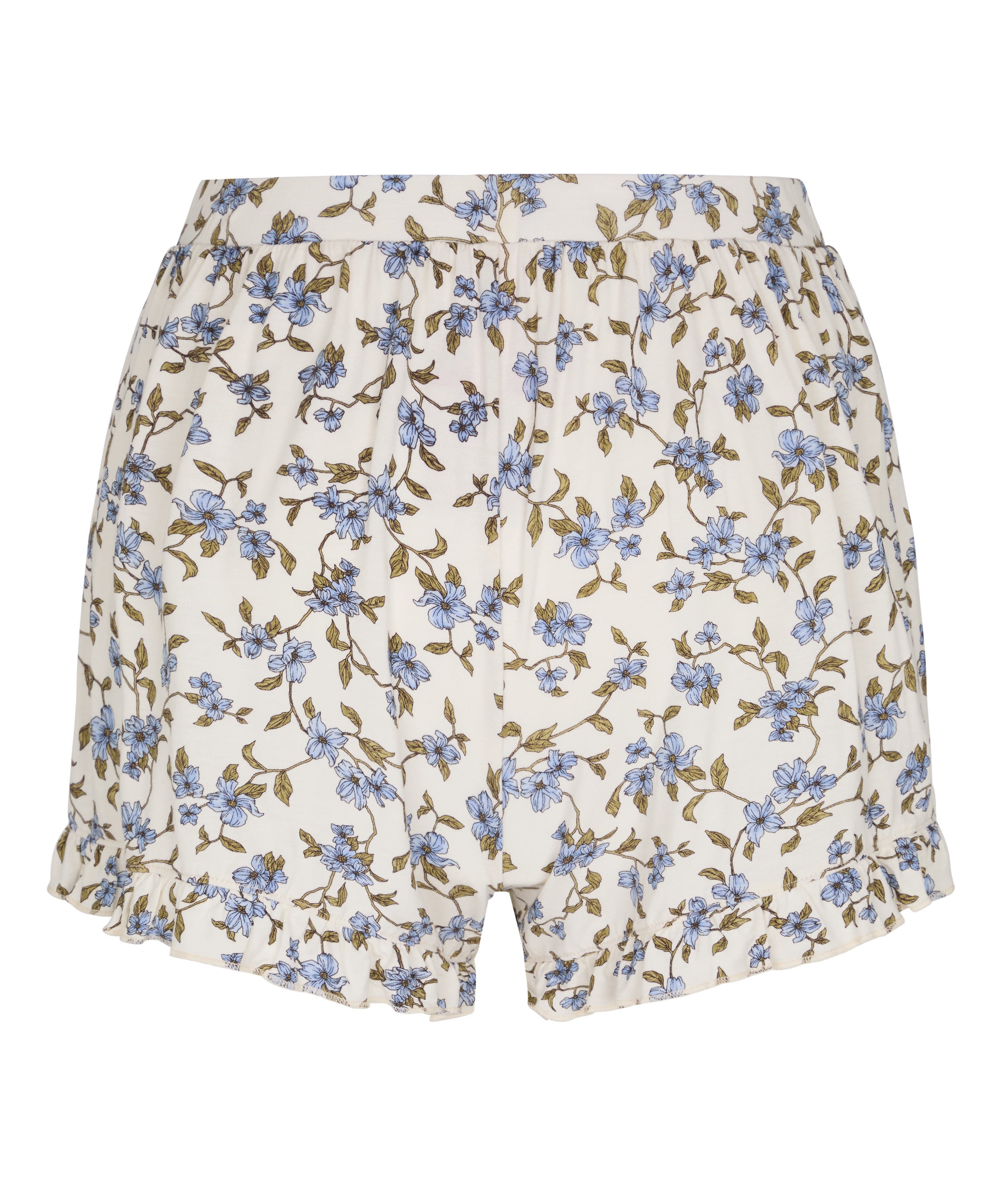 Jersey Ruffled Shorts, White, main