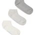 3-Pack Cotton Trainer Liner Socks, Gray