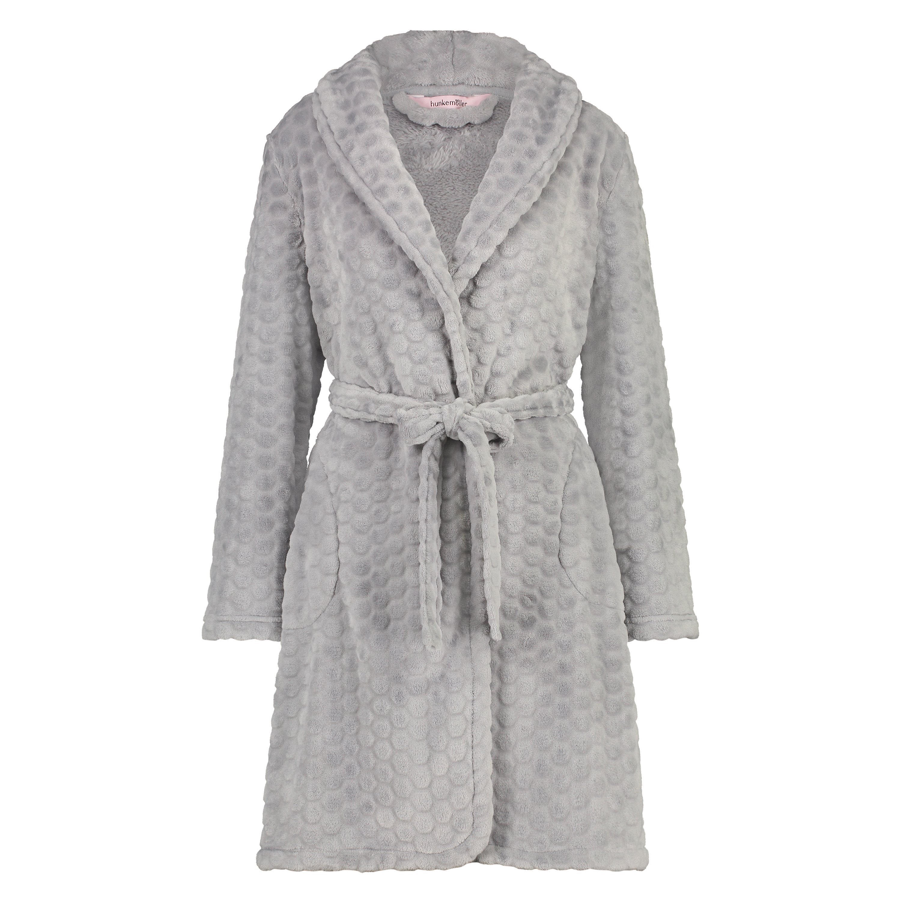 Fleece Bathrobe, Gray, main