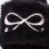 Bow Fake Fur Top slipper, Black