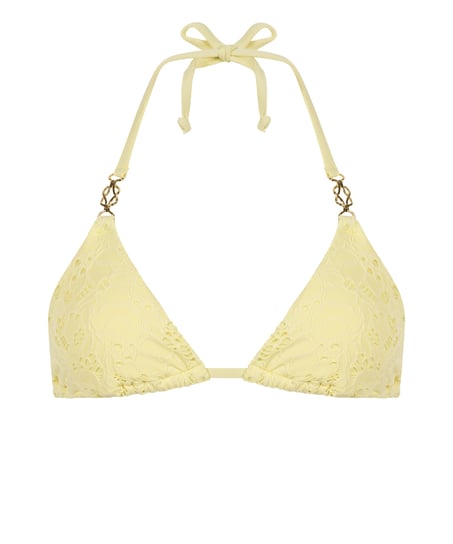 Triangle Crochet Bikini Top, Yellow