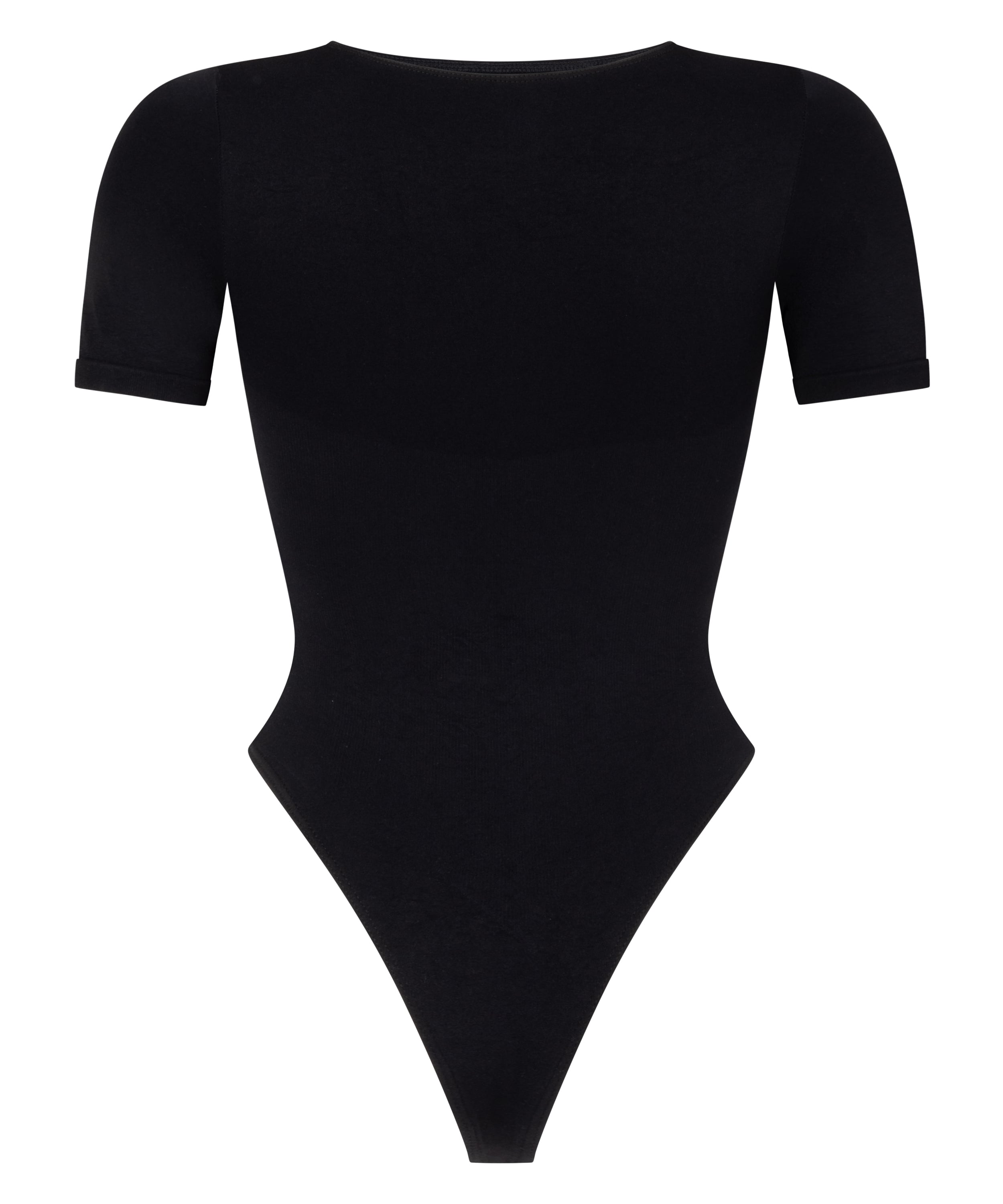 Seamless short sleeved body, Black, main