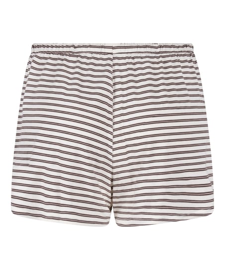 Pyjama Shorts Striped Jersey, White