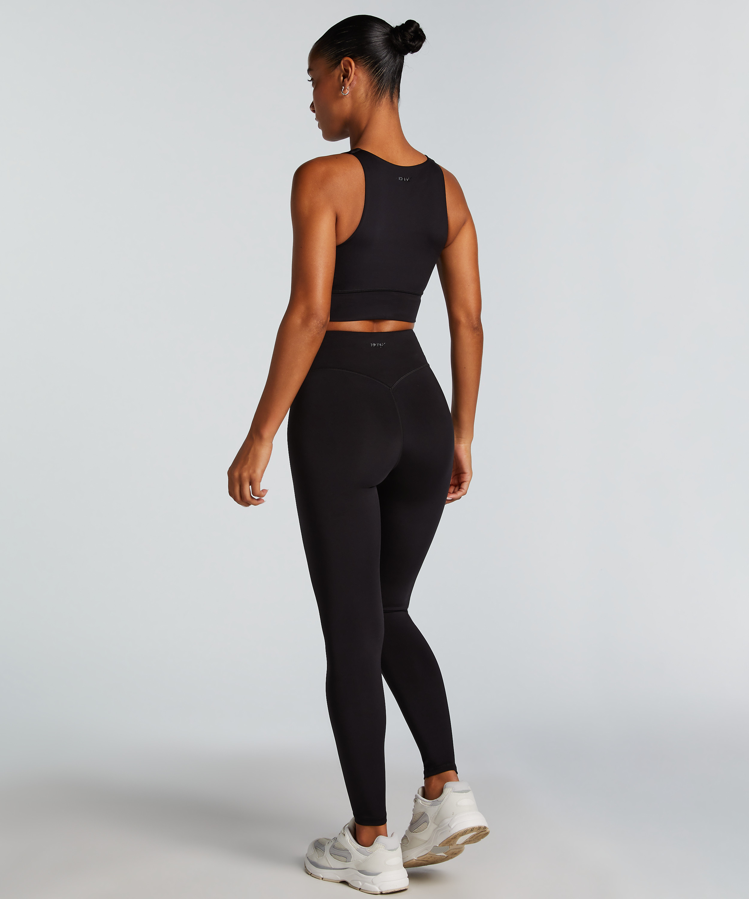 HKMX Crossed High Waisted Leggings, Black, main