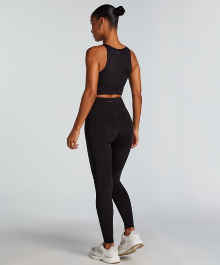 HKMX Crossed High Waisted Leggings, Black