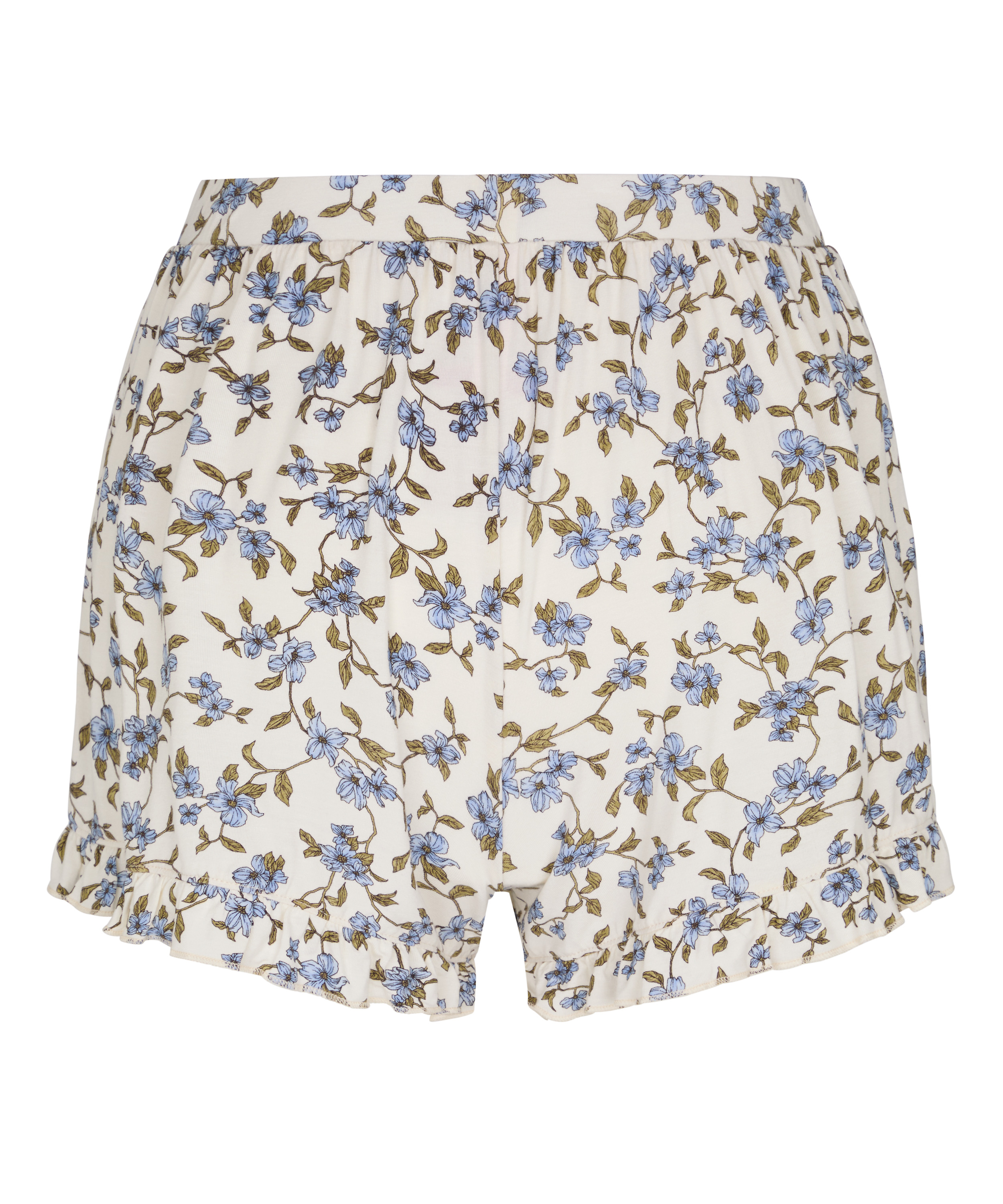 Jersey Ruffled Shorts, White, main