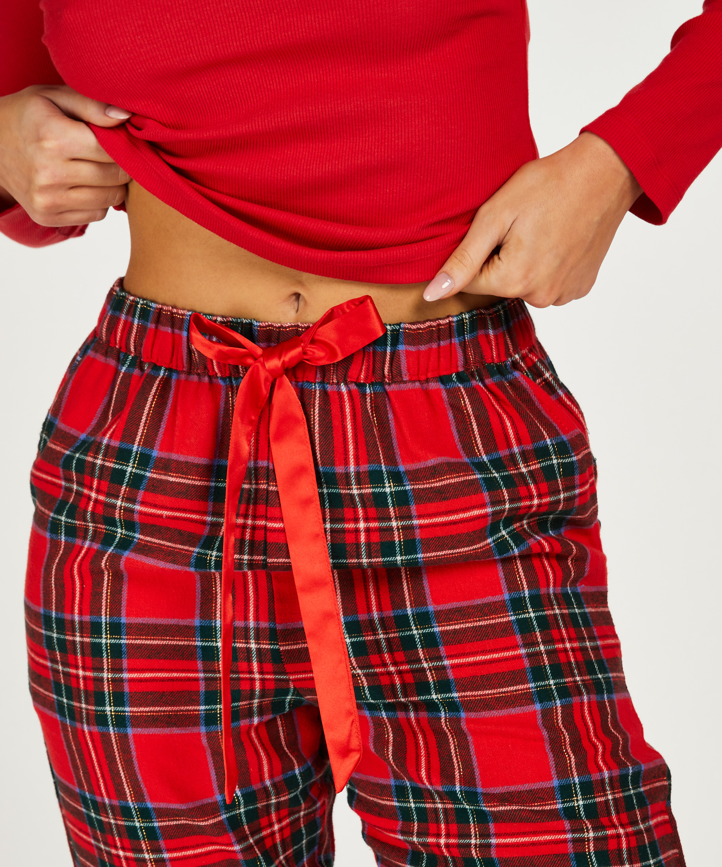 Tall Flannel Pyjama Pants, Red, main