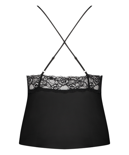 Satin Marcela Cami Top, Black