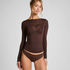 super soft Boatneck Shirt with Cashmere, Brown