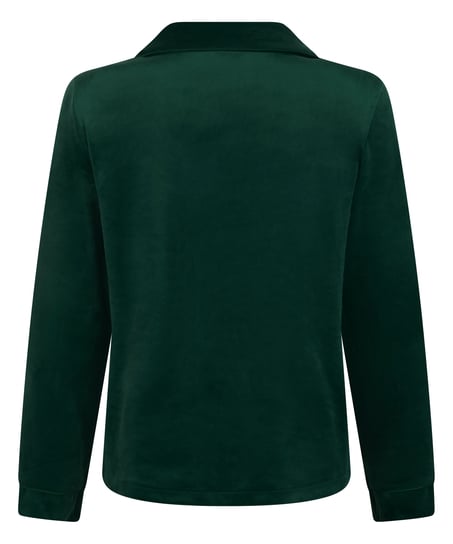 Velours Long-Sleeved Jacket, Green