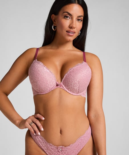Marine Padded Push-Up Underwired Bra, Pink