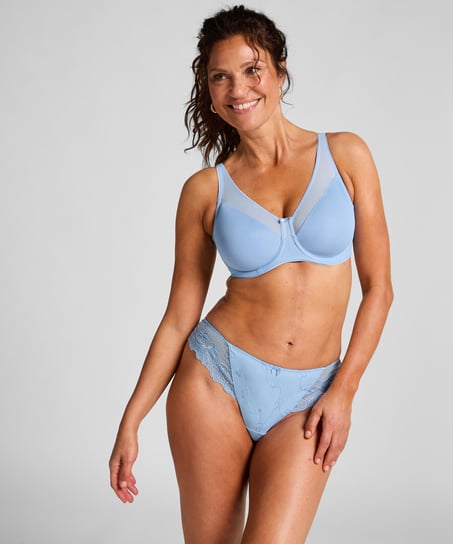 Nina Non-Padded Underwired Minimizer Bra, Blue