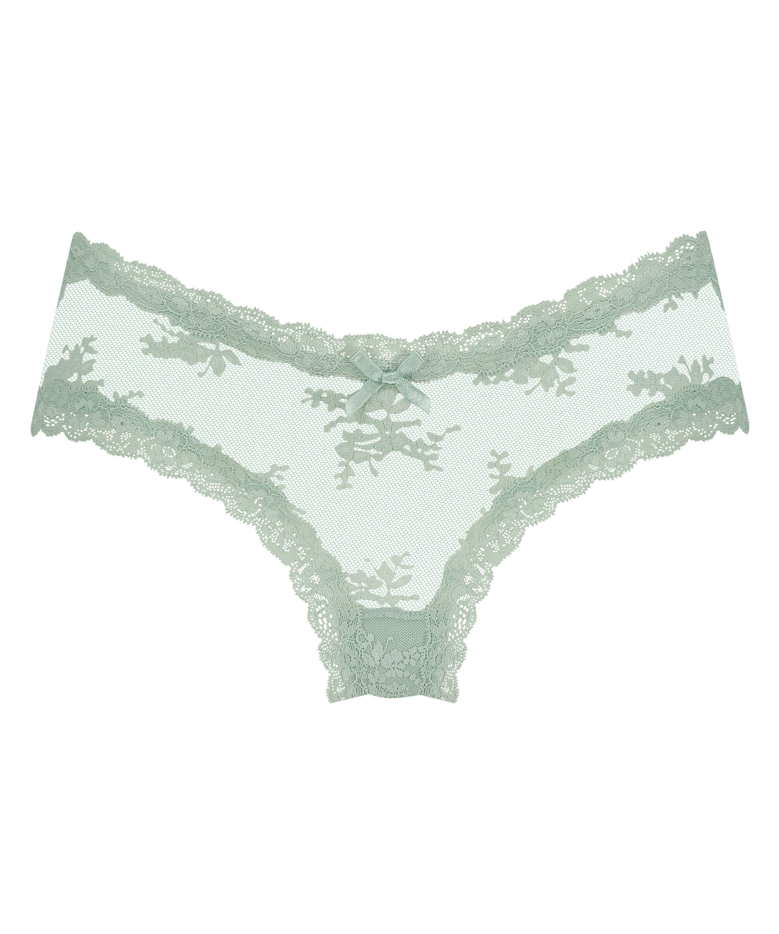 V-shaped Brazilian knickers mesh, Green, main