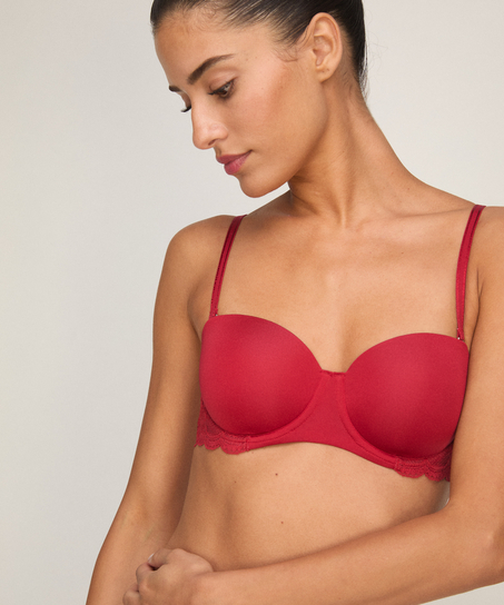 Angie Padded Strapless Underwired Bra, Red