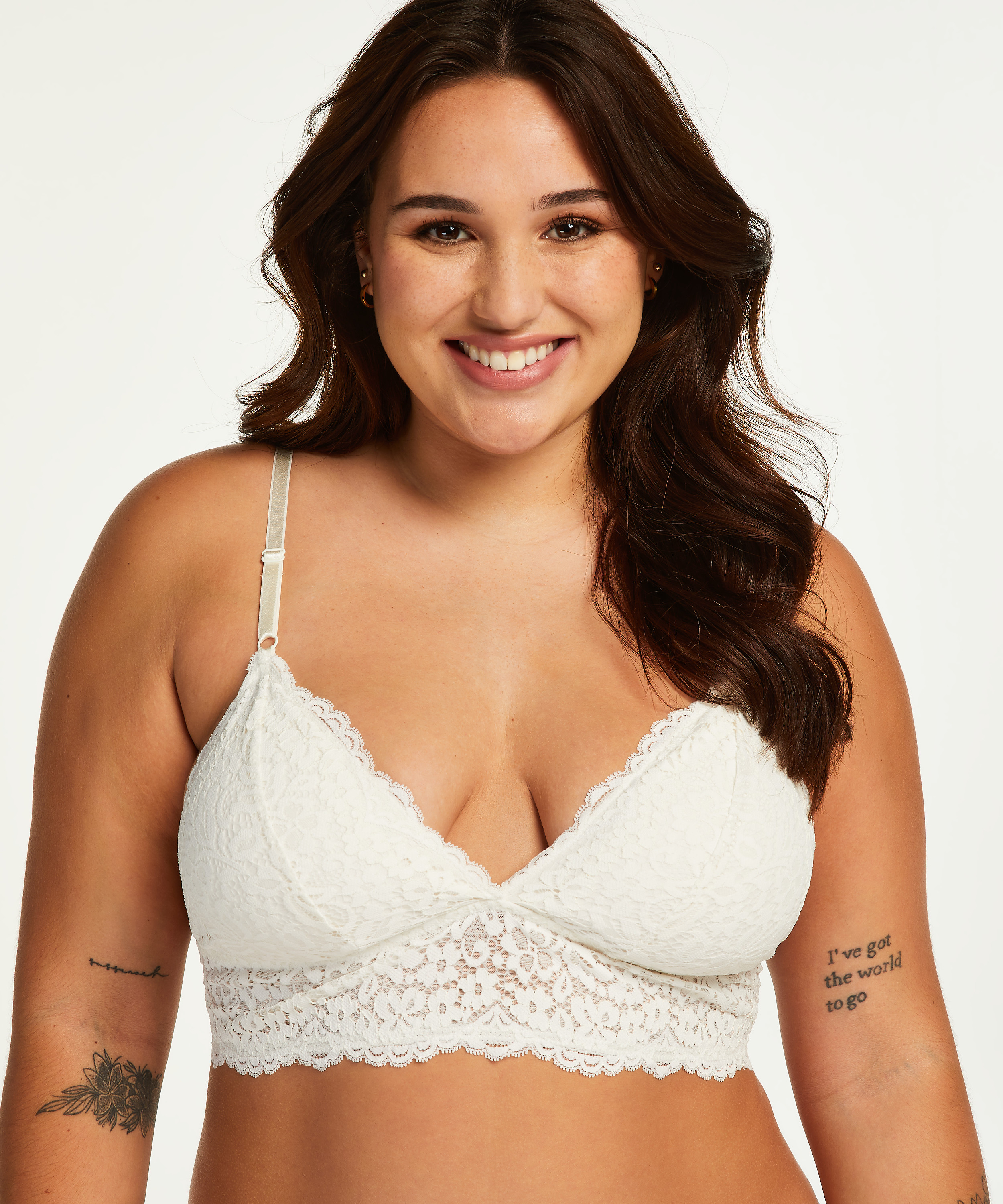 Rose Bralette, White, main