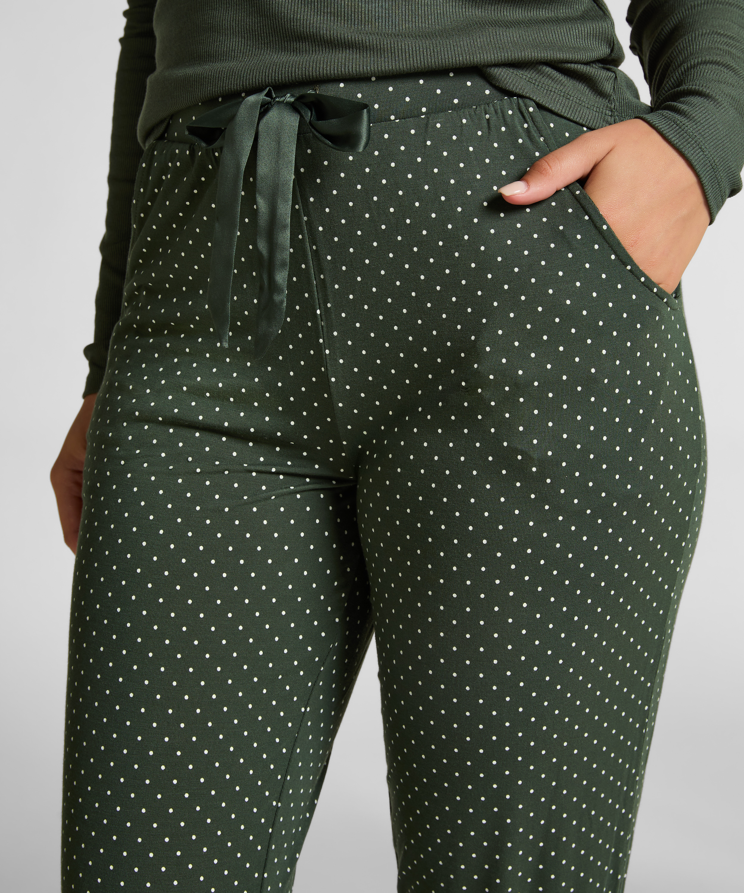 Jersey Pyjama Pants, Green, main