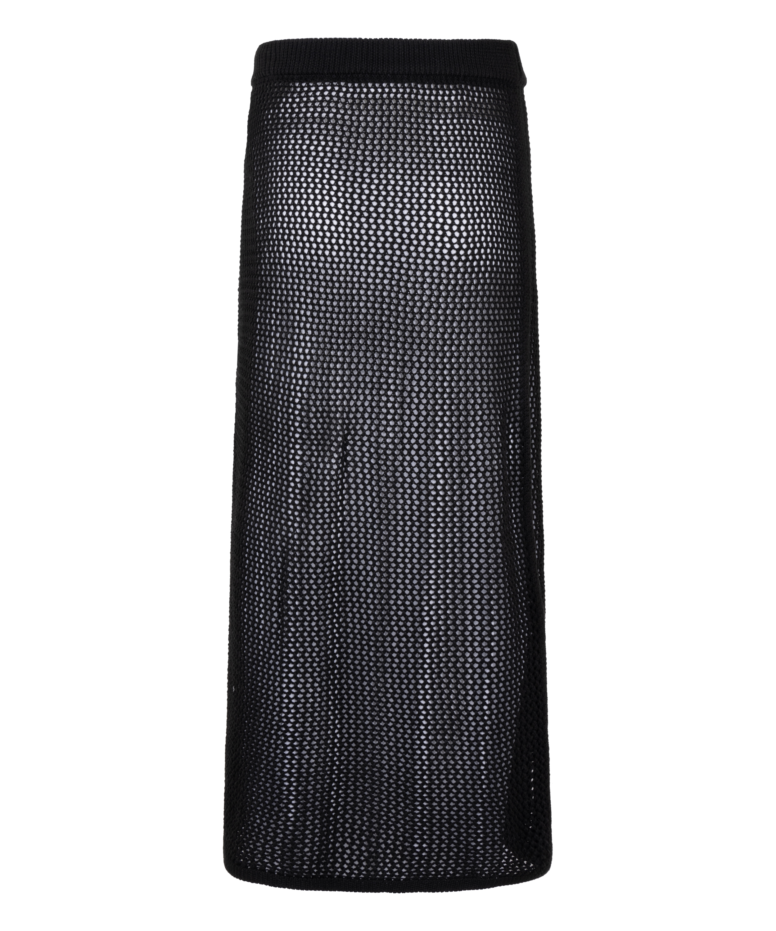 Crochet Midi Skirt, Black, main