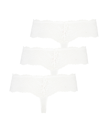 Florence 3-pack boxer thongs, White