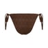 Crochet Cheeky Tanga Bikini Bottoms, Brown