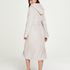 Long Fleece Bathrobe, Beige