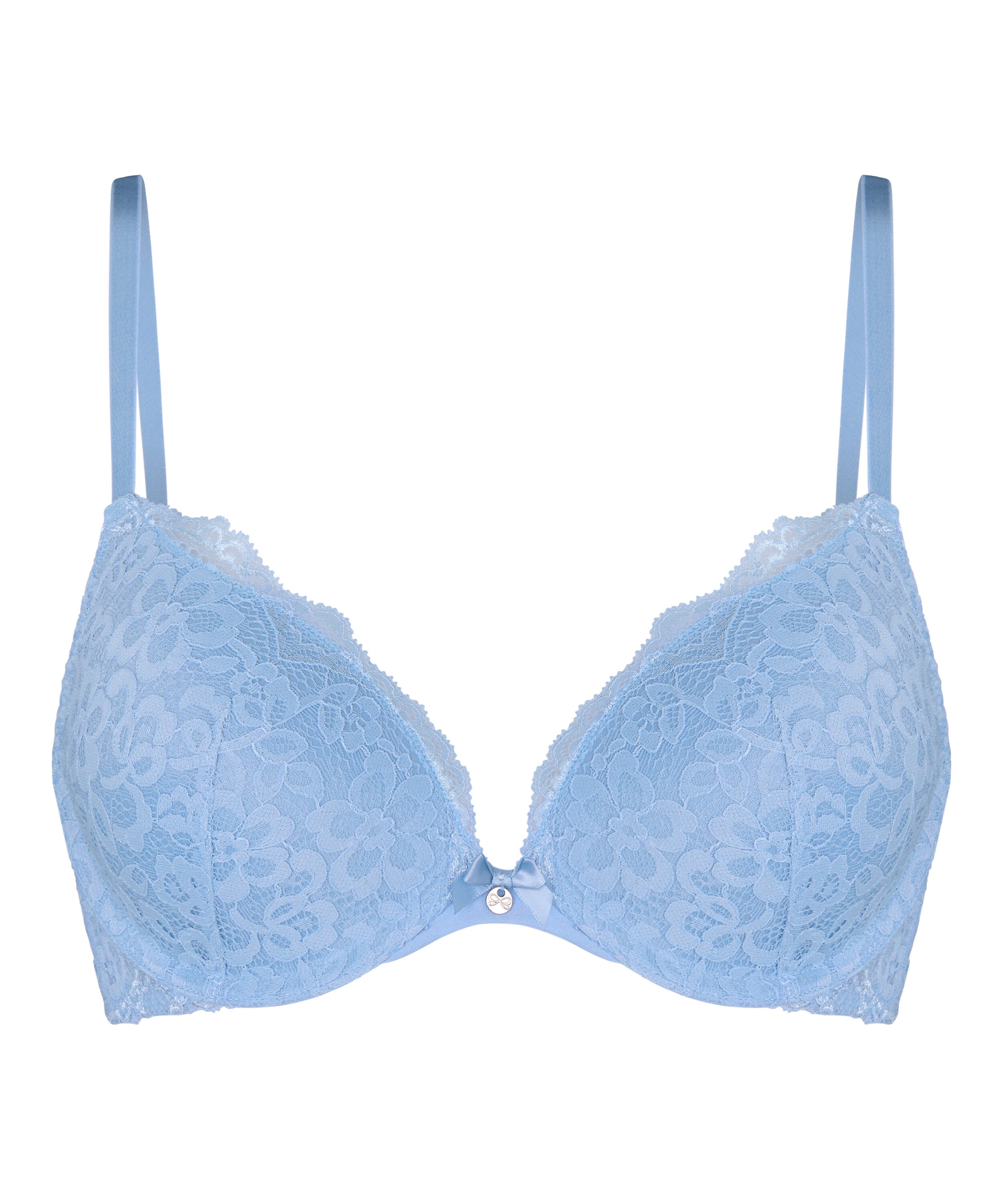 Marine Padded Push-Up Underwired Bra, Blue