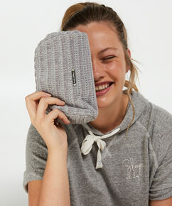 Chenille make-up bag, Grey