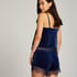 Shiny Velours Lace Cami, Blue