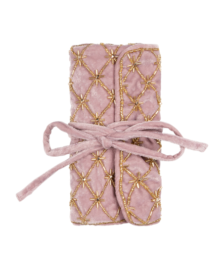 Beaded Jewellery Wrap, Pink