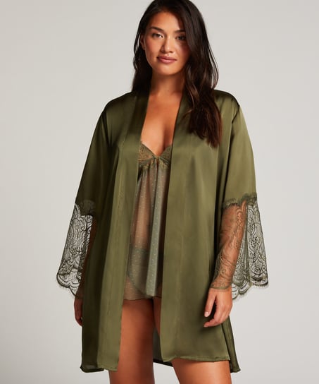 Satin Kimono, Green