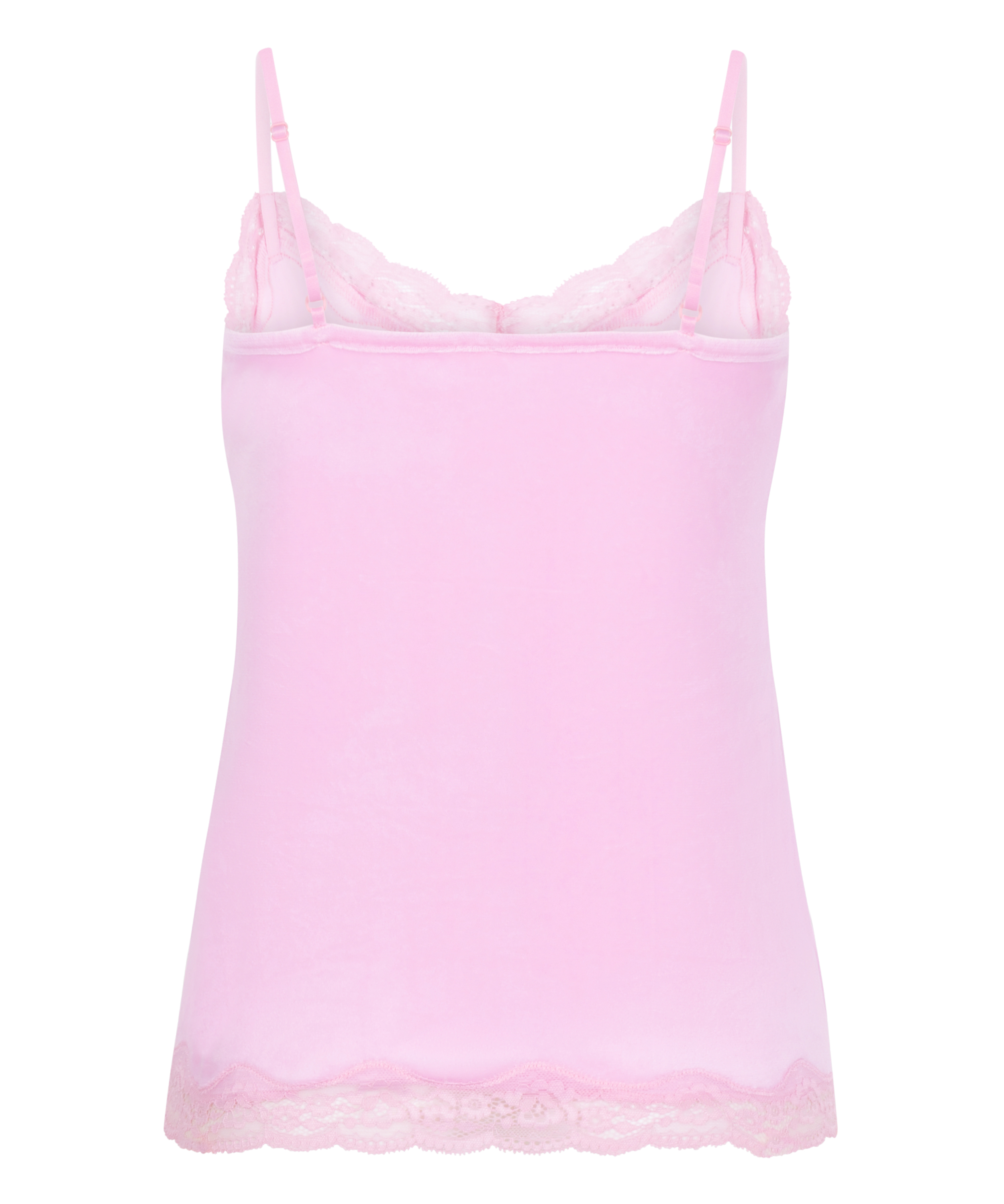 Velours Lace Cami Top, Pink, main