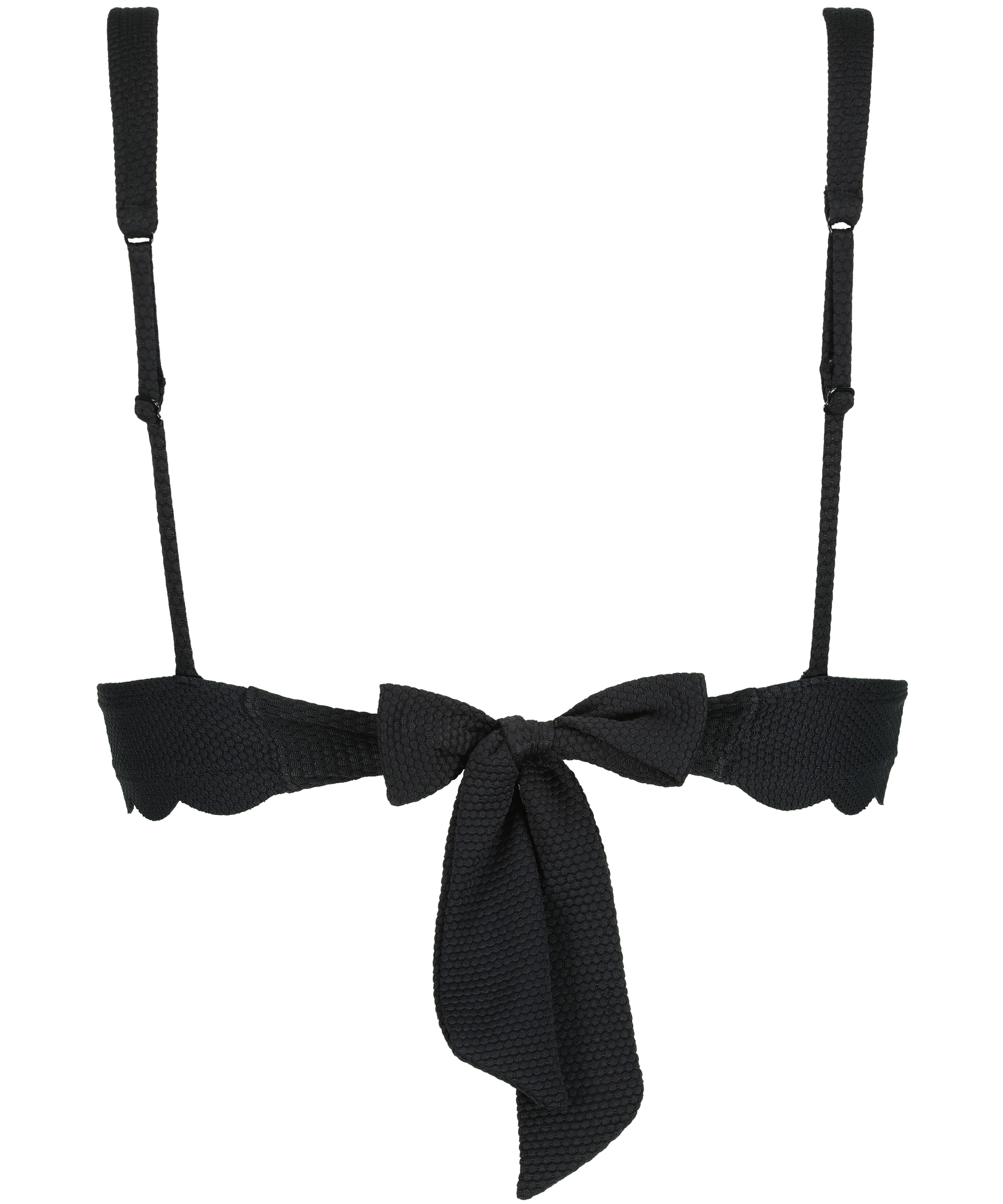 Scallop triangle bikini top, Black, main