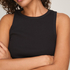 Singlet tanktop cotton rib, Black