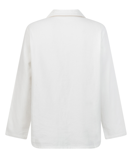 Essentials Flannel Pyjama Top, White