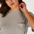 Rib Short Sleeve Top, Gray
