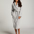 Long Fleece Bathrobe, Gray