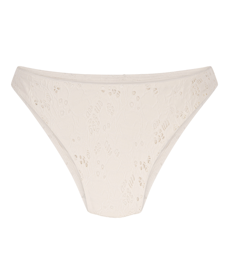 Crochet High Leg Bikinibottom, White