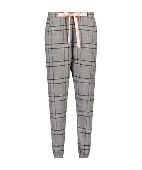 Petite Twill Check Pyjama Pants, Gray