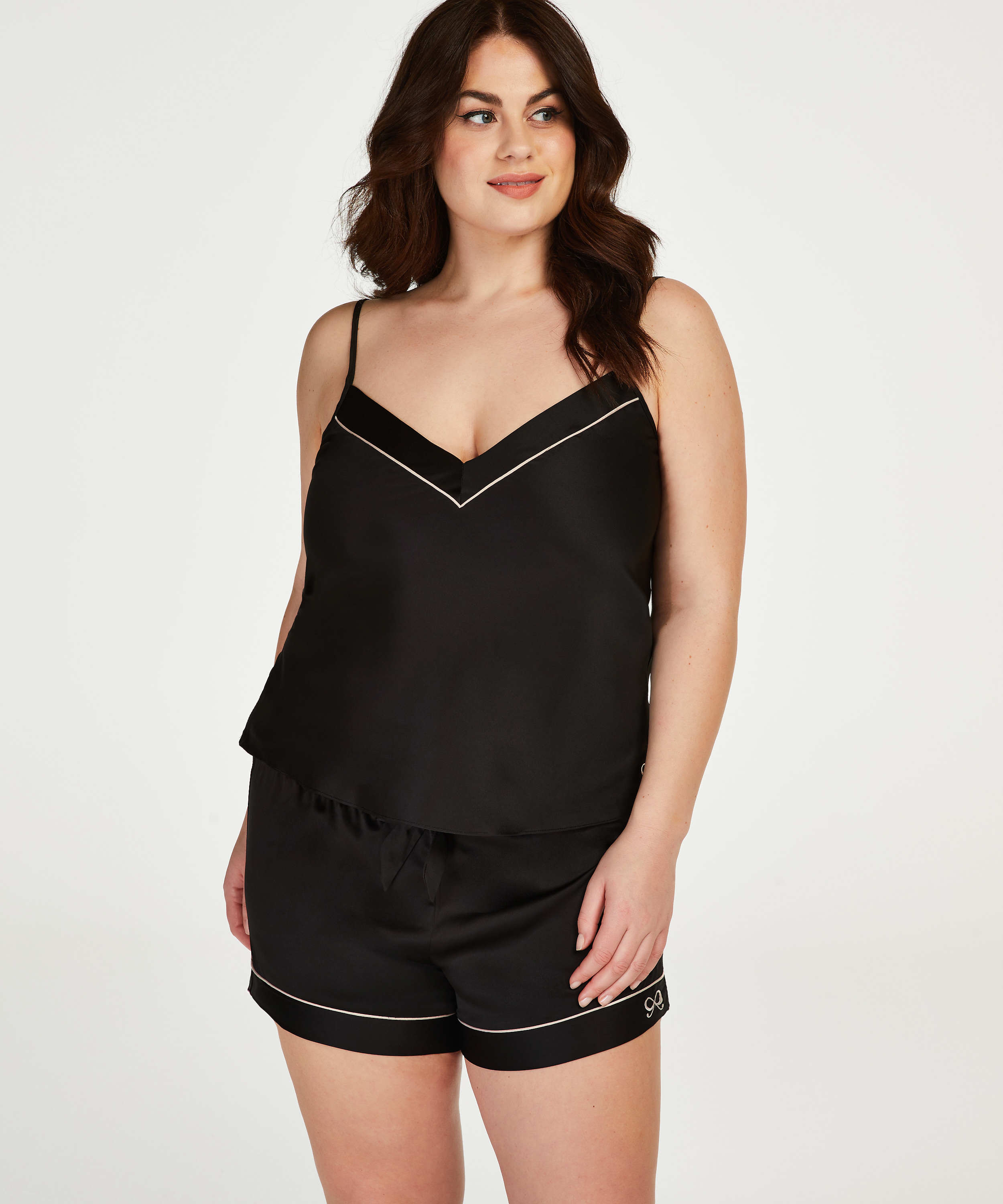 Satin Top Bow, Black, main