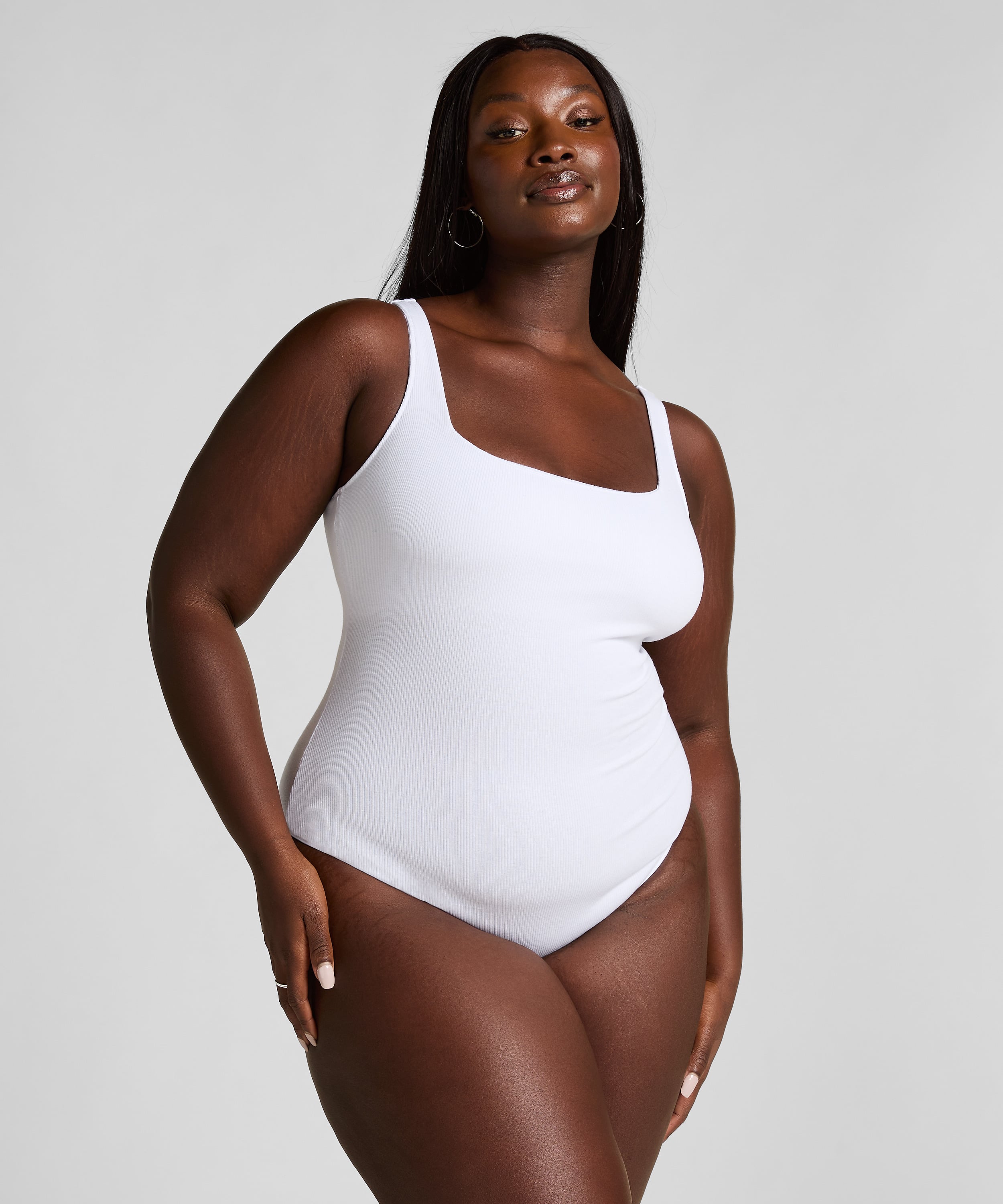 Cotton Rib Body, White, main