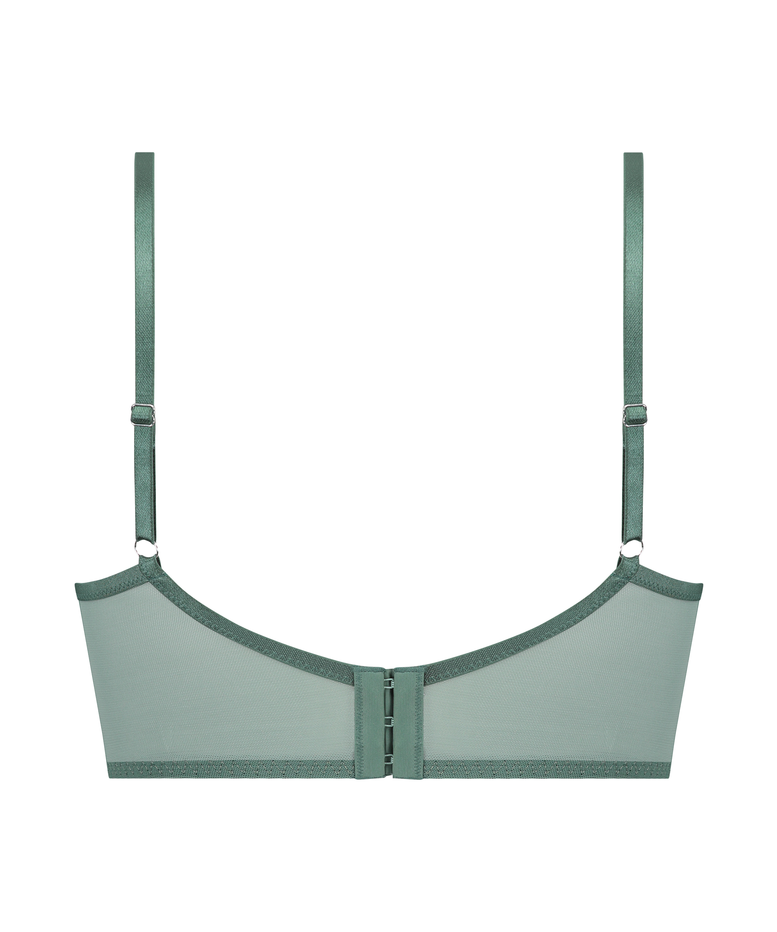 Bella Padded Underwired Longline Bra, Green, main