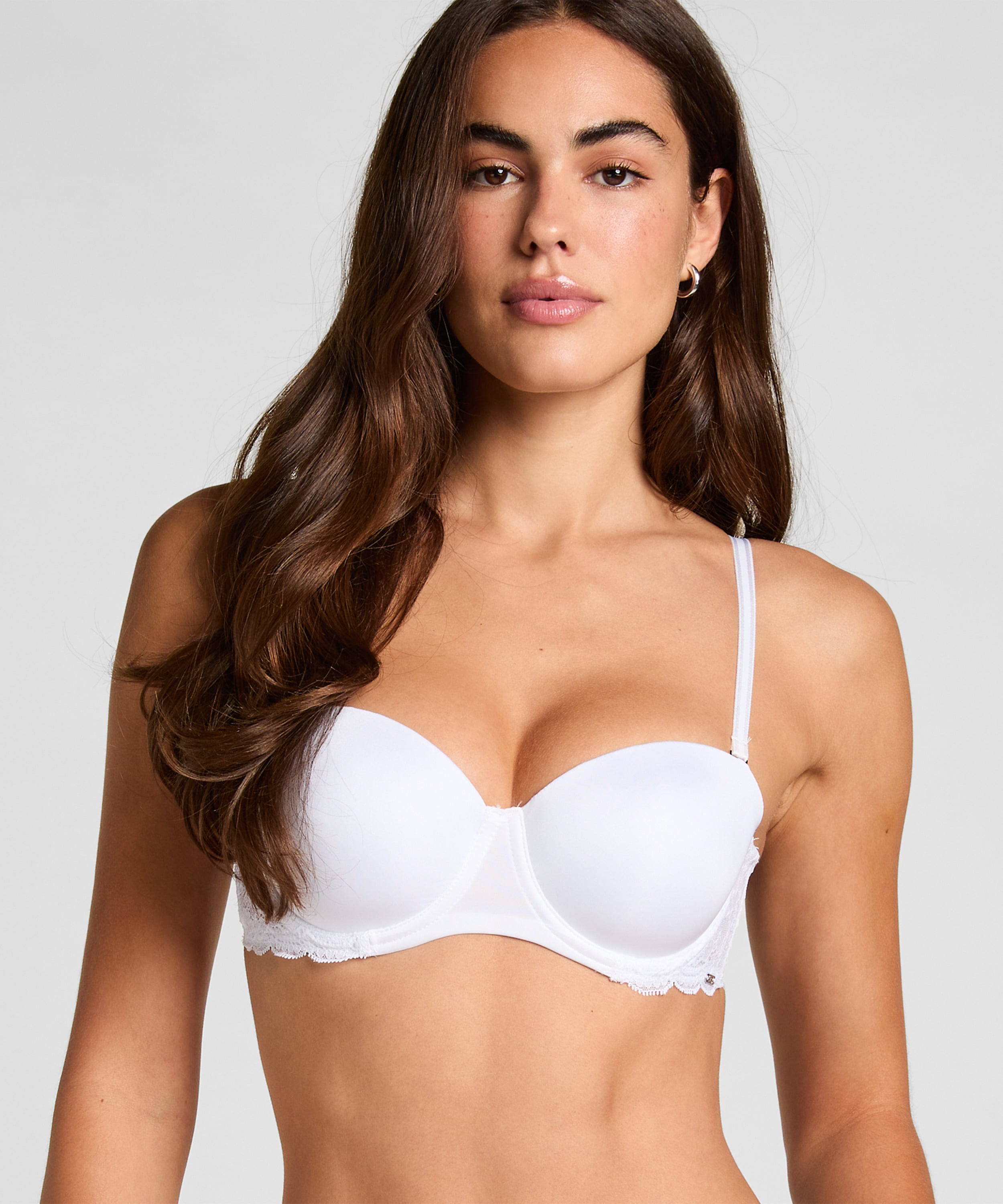Angie Padded Strapless Underwired Bra, White, main
