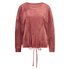 Long-sleeved Velour Top, Pink