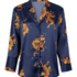 Satin Long-Sleeved Jacket, Blue