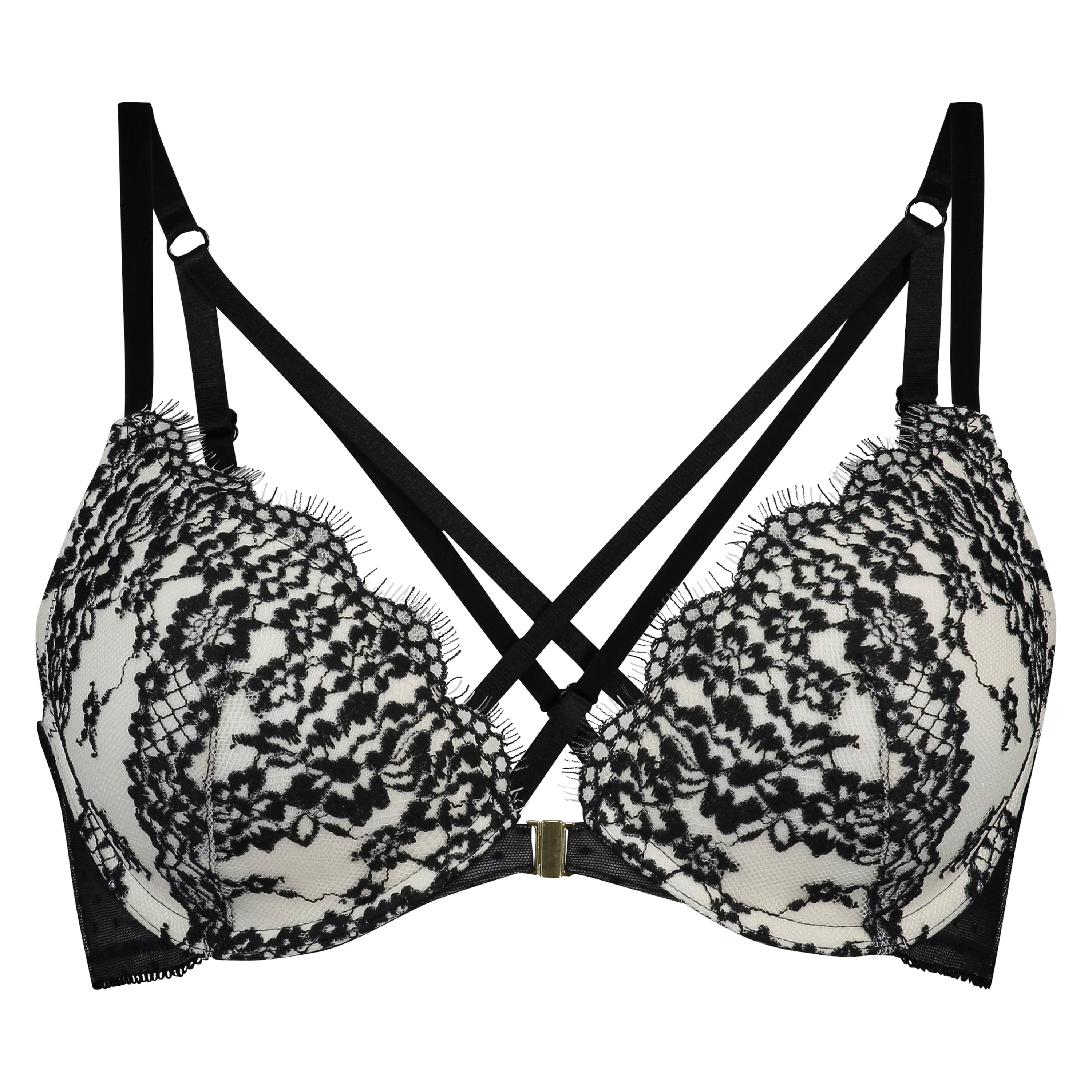 Clementine Padded Underwired Push-Up Bra, White, main