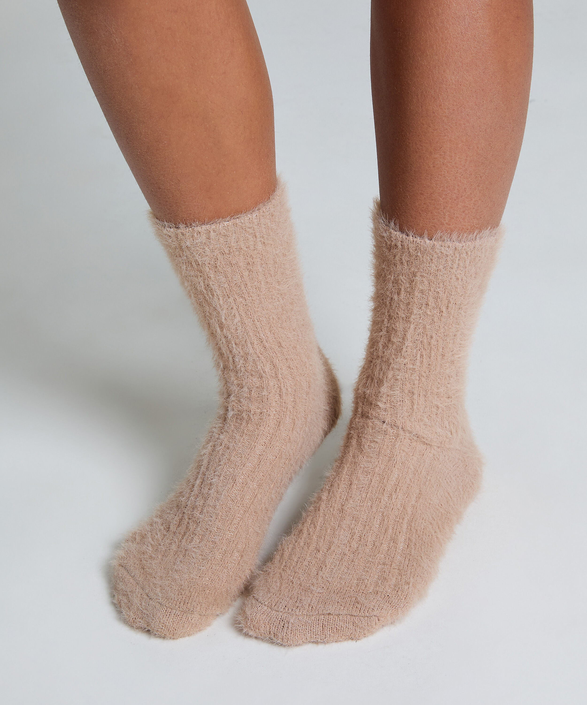 Liv Fluffy Socks, Beige