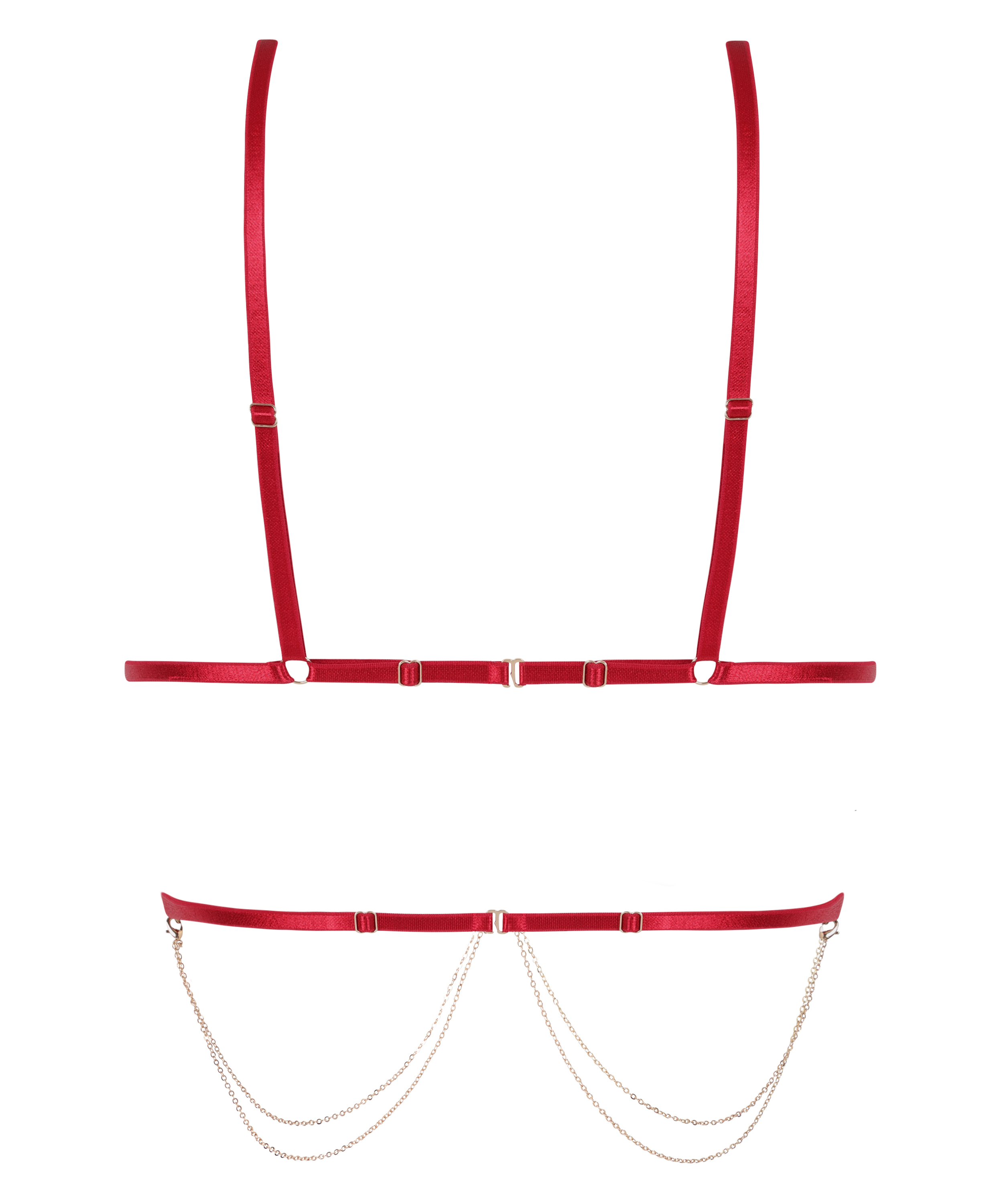 Chain Top Bralette, Red, main