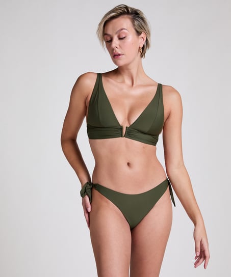 Luna Triangle Bikini Top, Green