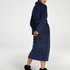 Long Fleece Bathrobe, Blue