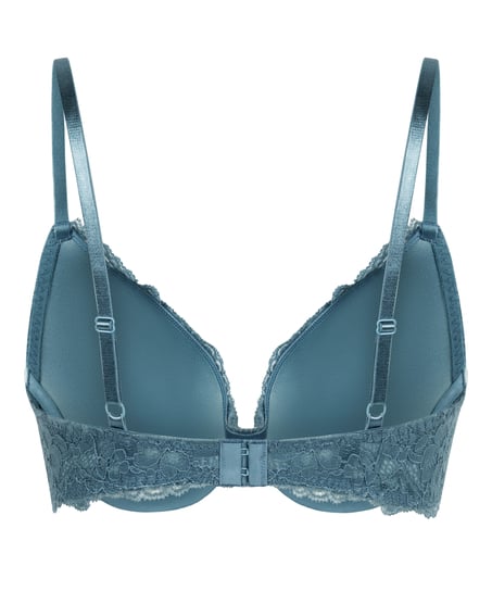 Marine Padded Push-Up Underwired Bra, Blue